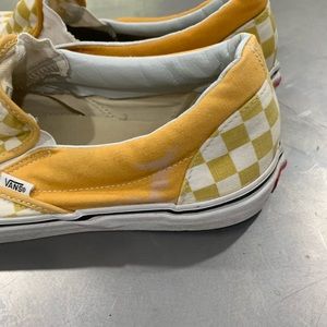 VANS Classic Slip On Checkerboard Skate Shoes Beige&White sz 11.5